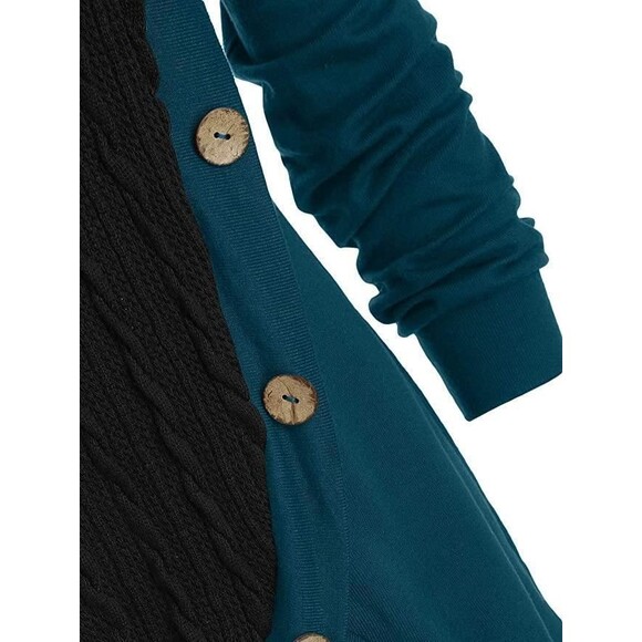 NEW NWT Blue Sz Small Casual or Dress Stretchy Versatile Cowl Neck Tunic Sweater - Picture 5 of 6